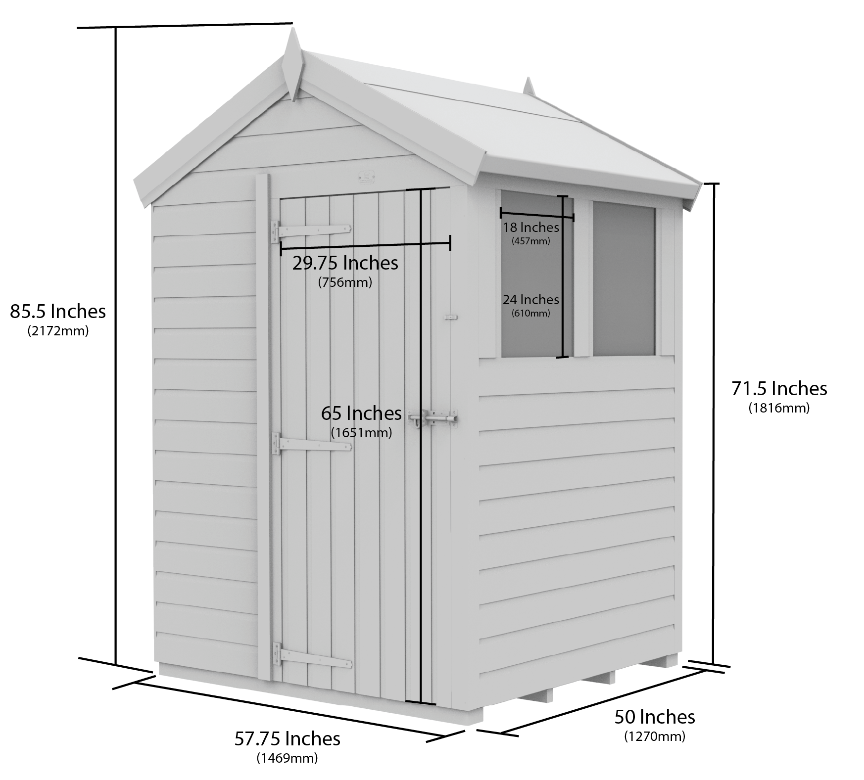 5 x 4 Apex Security Shed - view 6