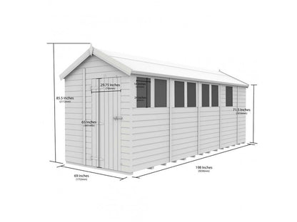 6 x 17 Apex Shed (Double Door, No Windows) - view 3