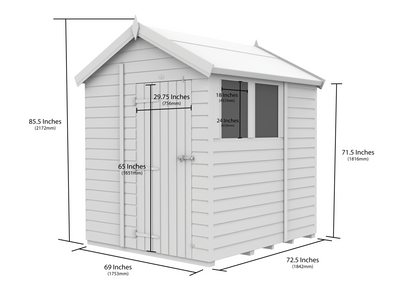 6 x 6 Apex Shed (Single Door, No Windows) - view 3