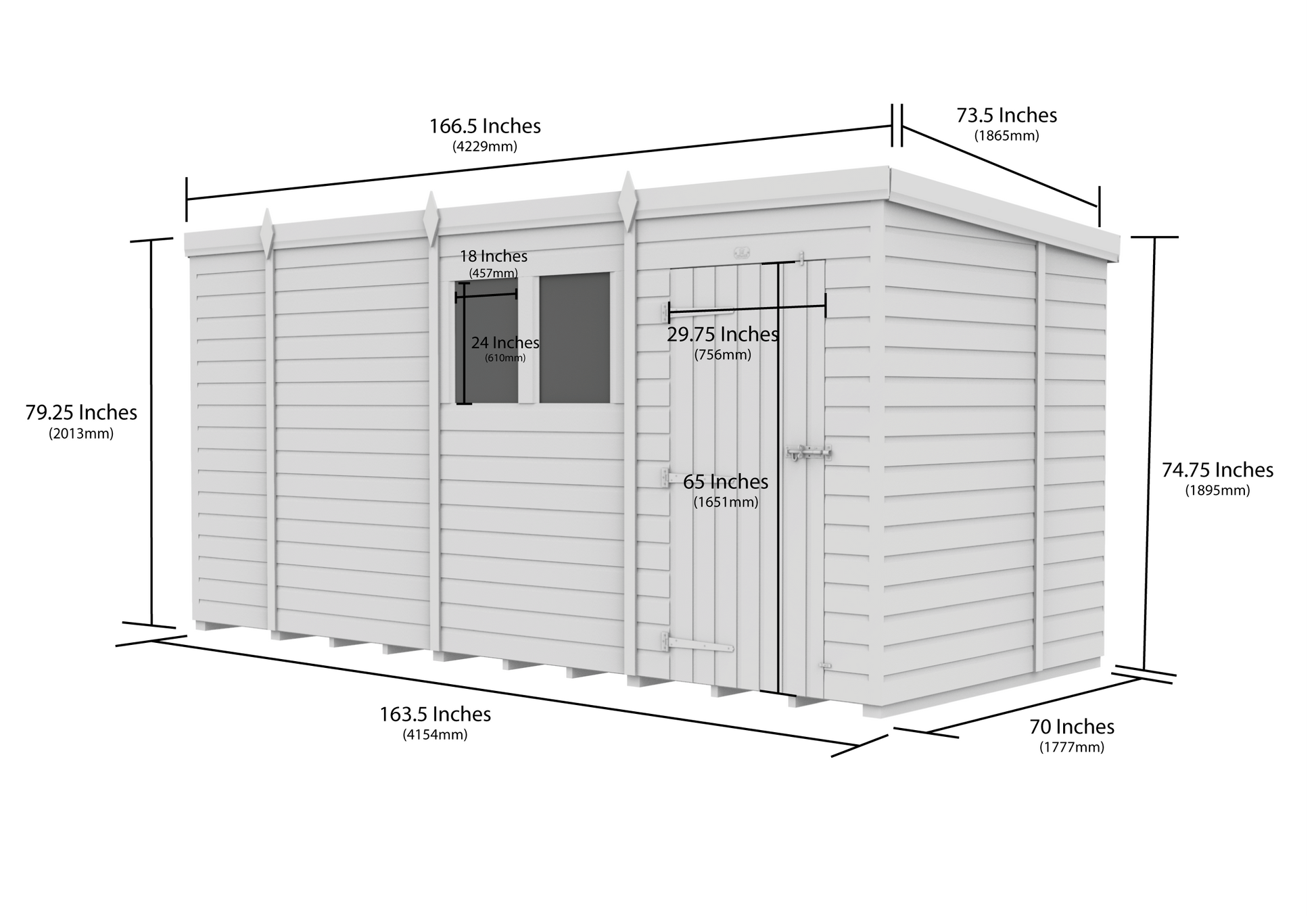 14 x 6  Security Pent Shed - view 3