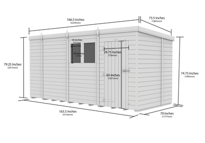 14 x 6  Security Pent Shed - view 3