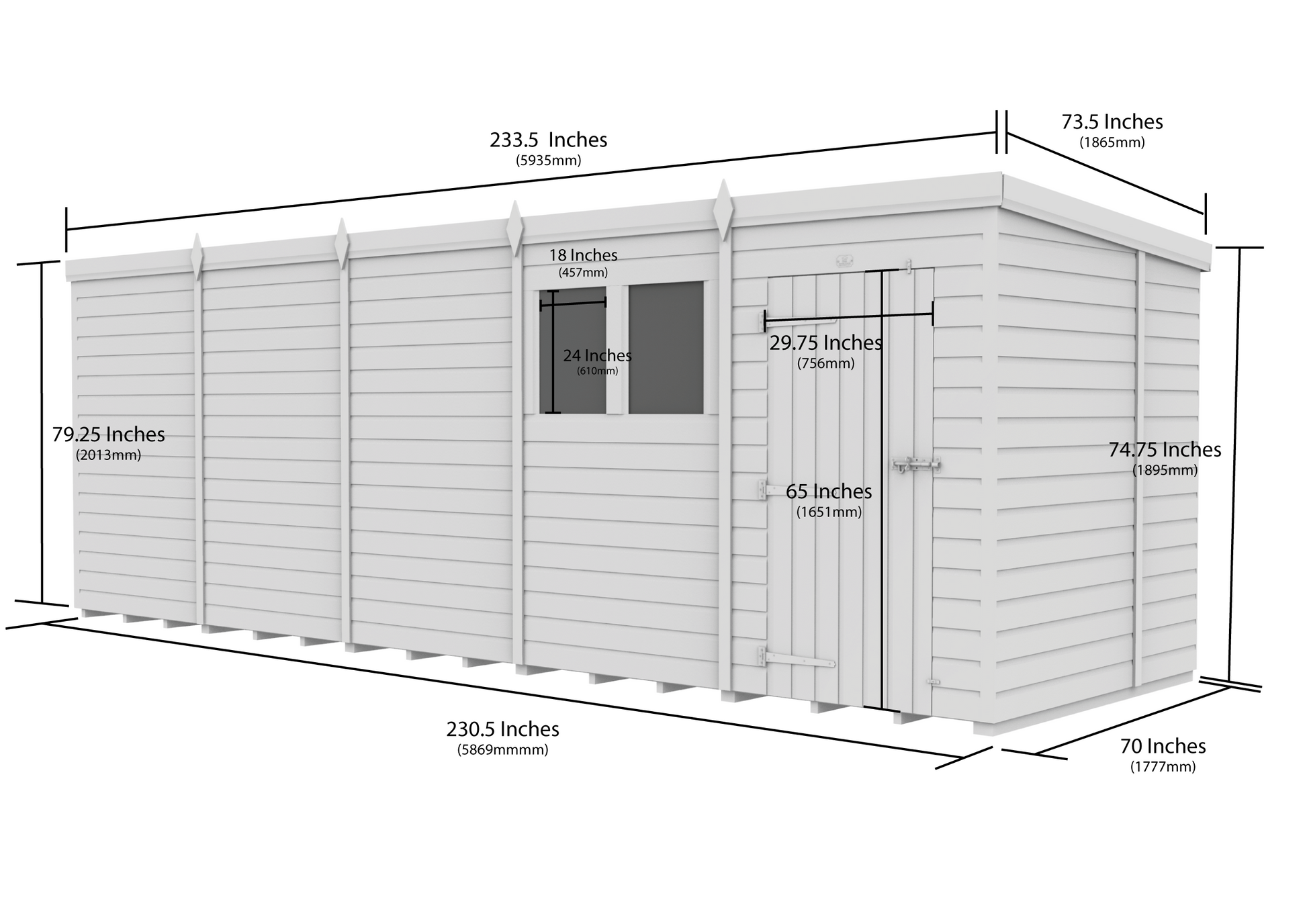 20 x 6  Security Pent Shed - view 5