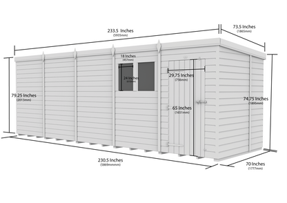 20 x 6  Security Pent Shed - view 5