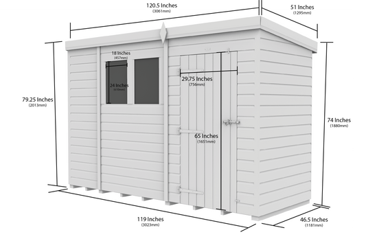 10 x 4 Security Pent Shed - Security Pent Shed