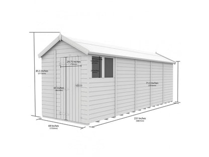 6 x 20 Apex Shed (Double Door, No Windows) - view 4