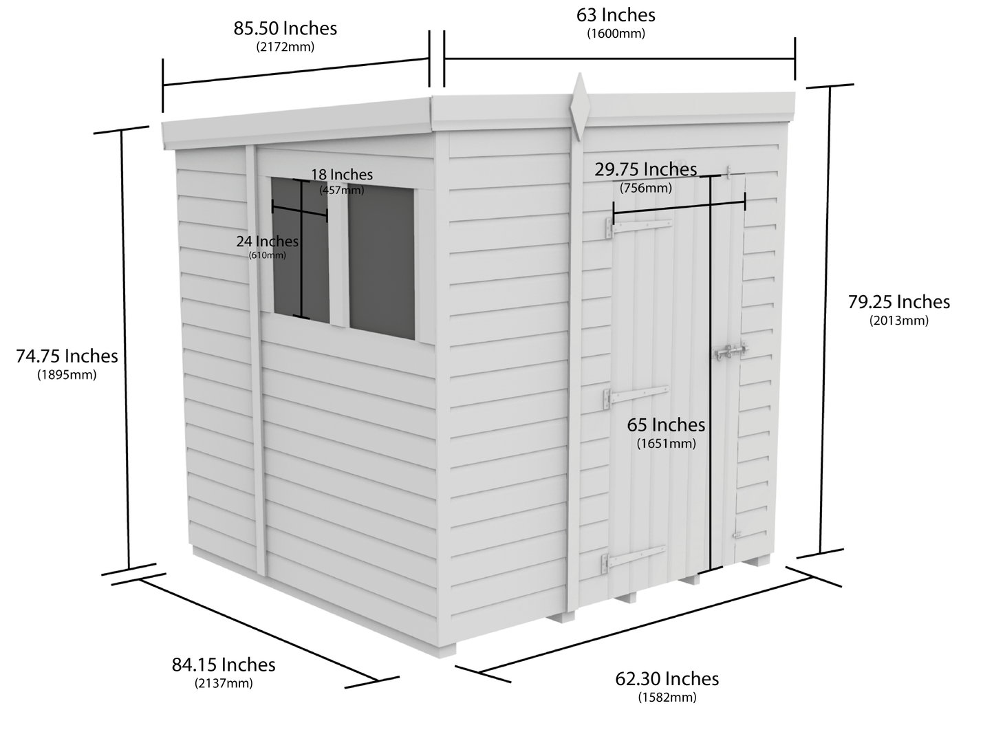 5 x 7 Security Pent Shed - view 5