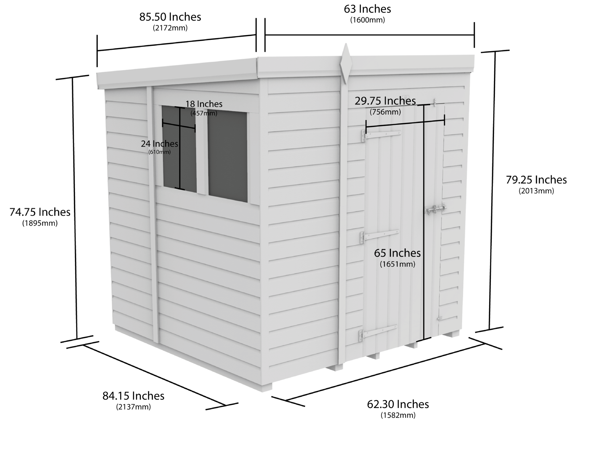 5 x 7 Security Pent Shed - view 5