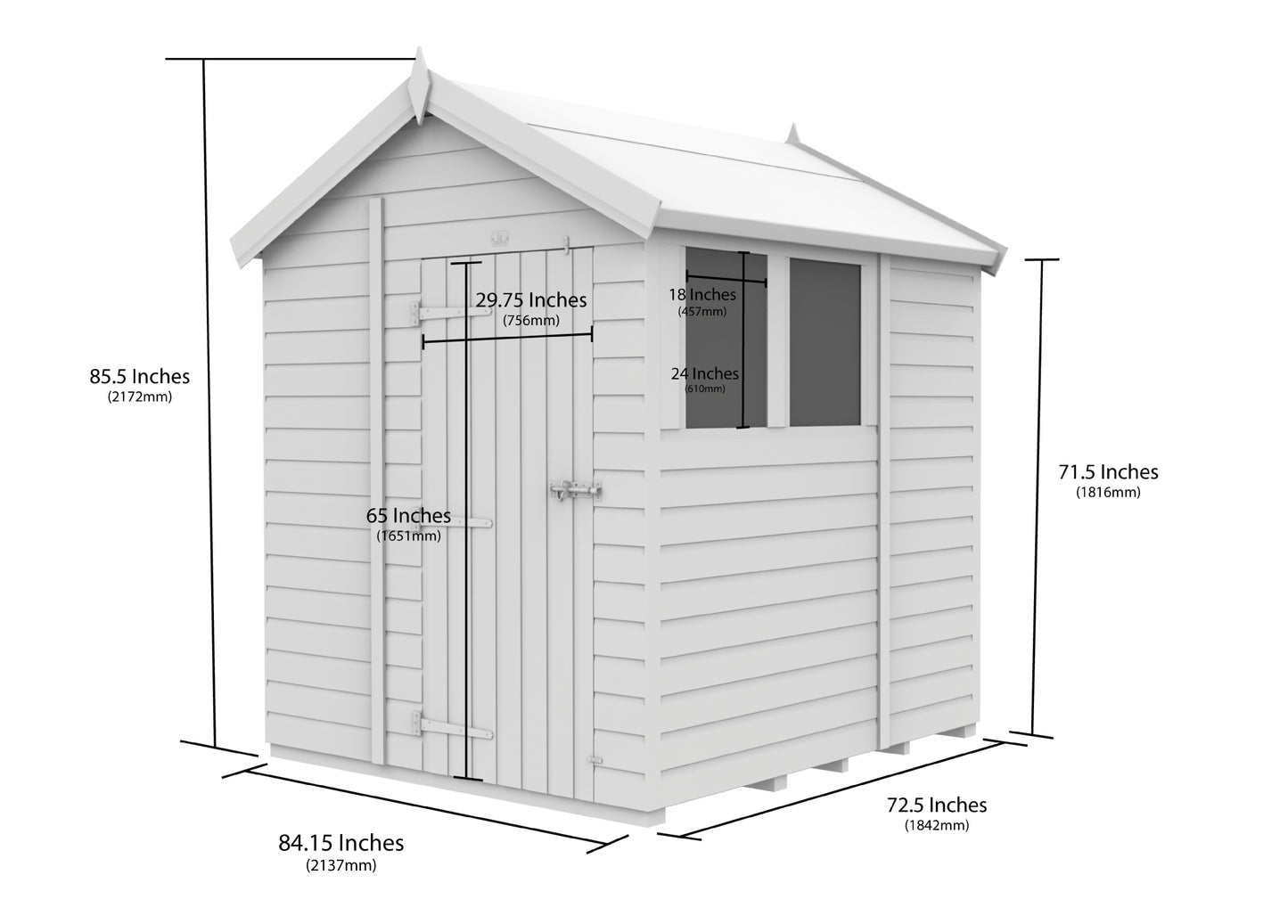 7 x 6 Apex Security Shed - view 6