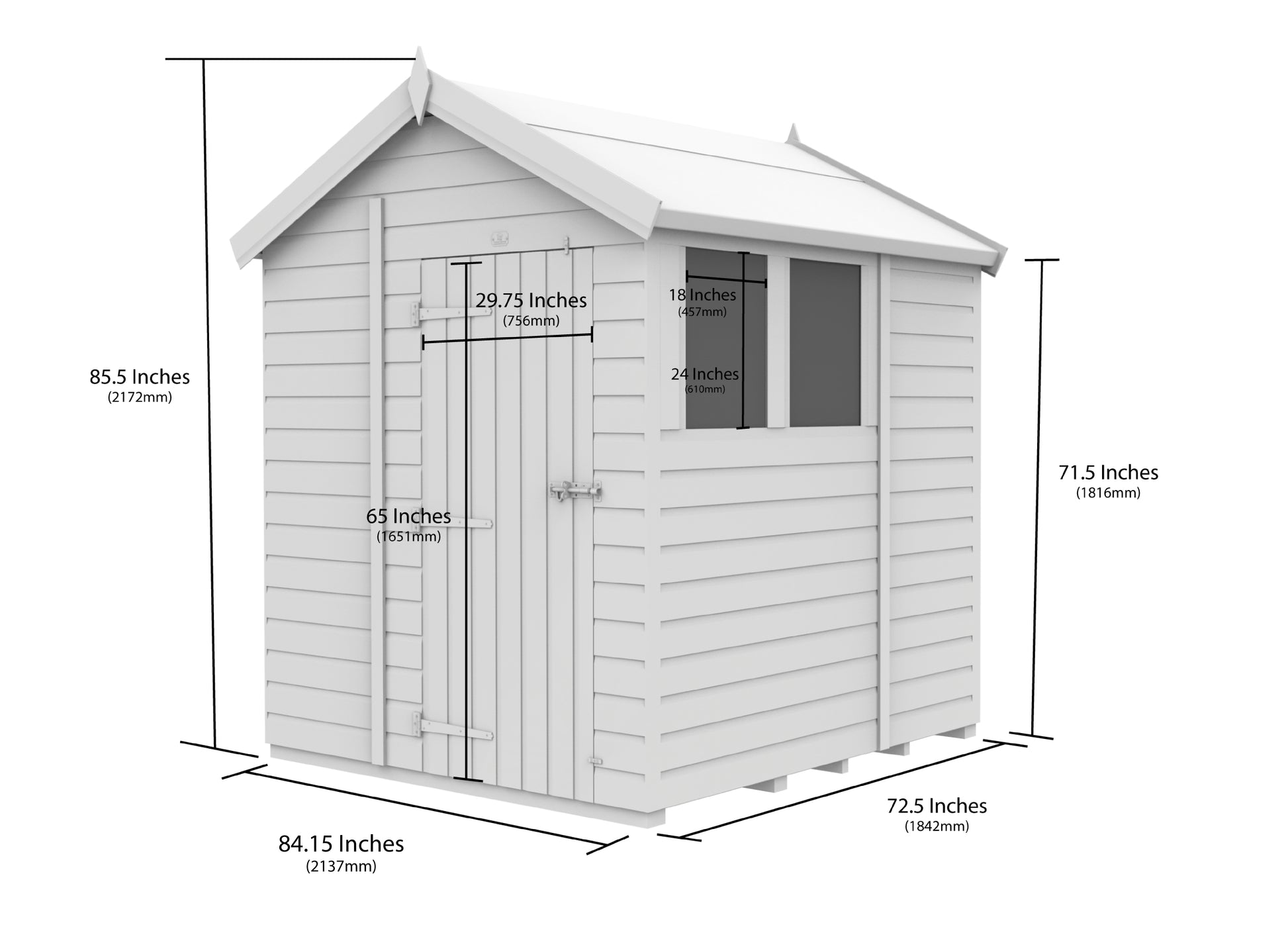 7 x 6 Apex Security Shed - view 6