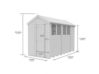 5 x 10 Apex Shed (Single Door, No Windows) - view 3