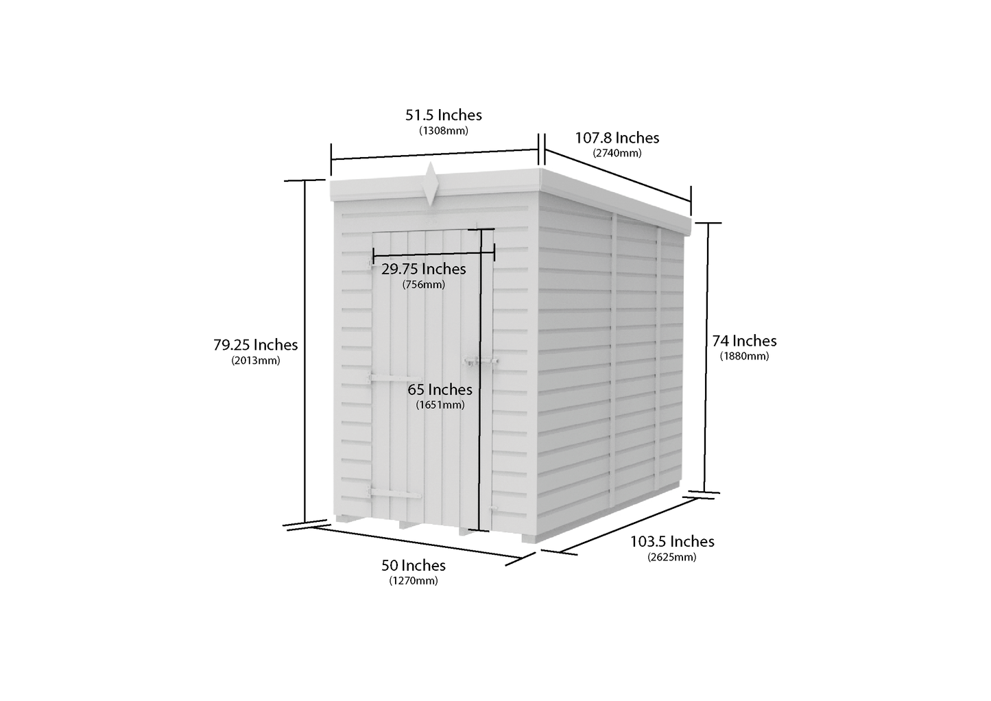 4 x 9 Pent Shed (Single Door, With Windows) - view 4
