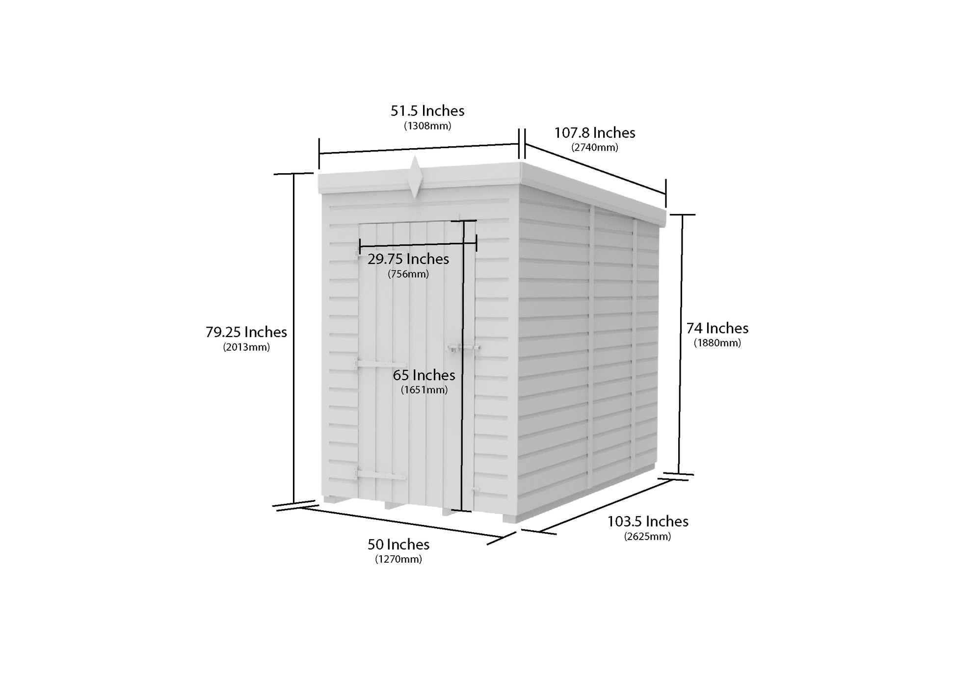4 x 9 Pent Shed (Single Door, With Windows) - view 4