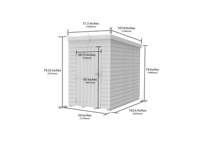 4 x 9 Pent Shed (Single Door, With Windows) - view 4