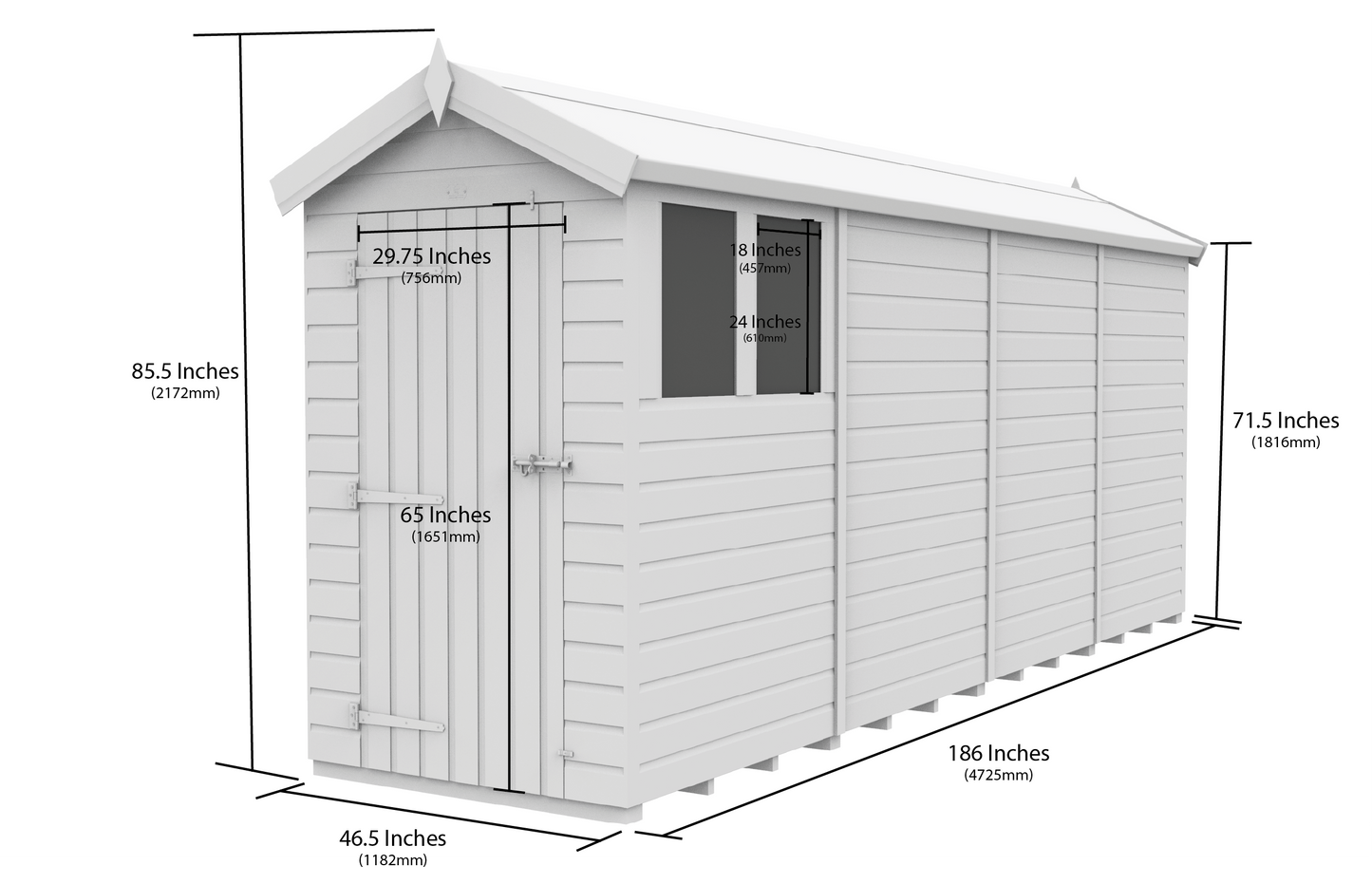 4 x 16 Apex Security Shed - view 5