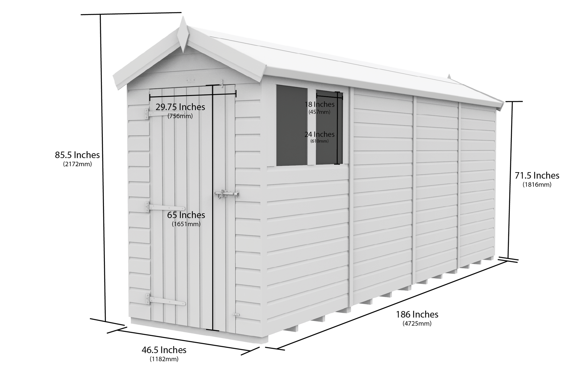4 x 16 Apex Security Shed - view 5