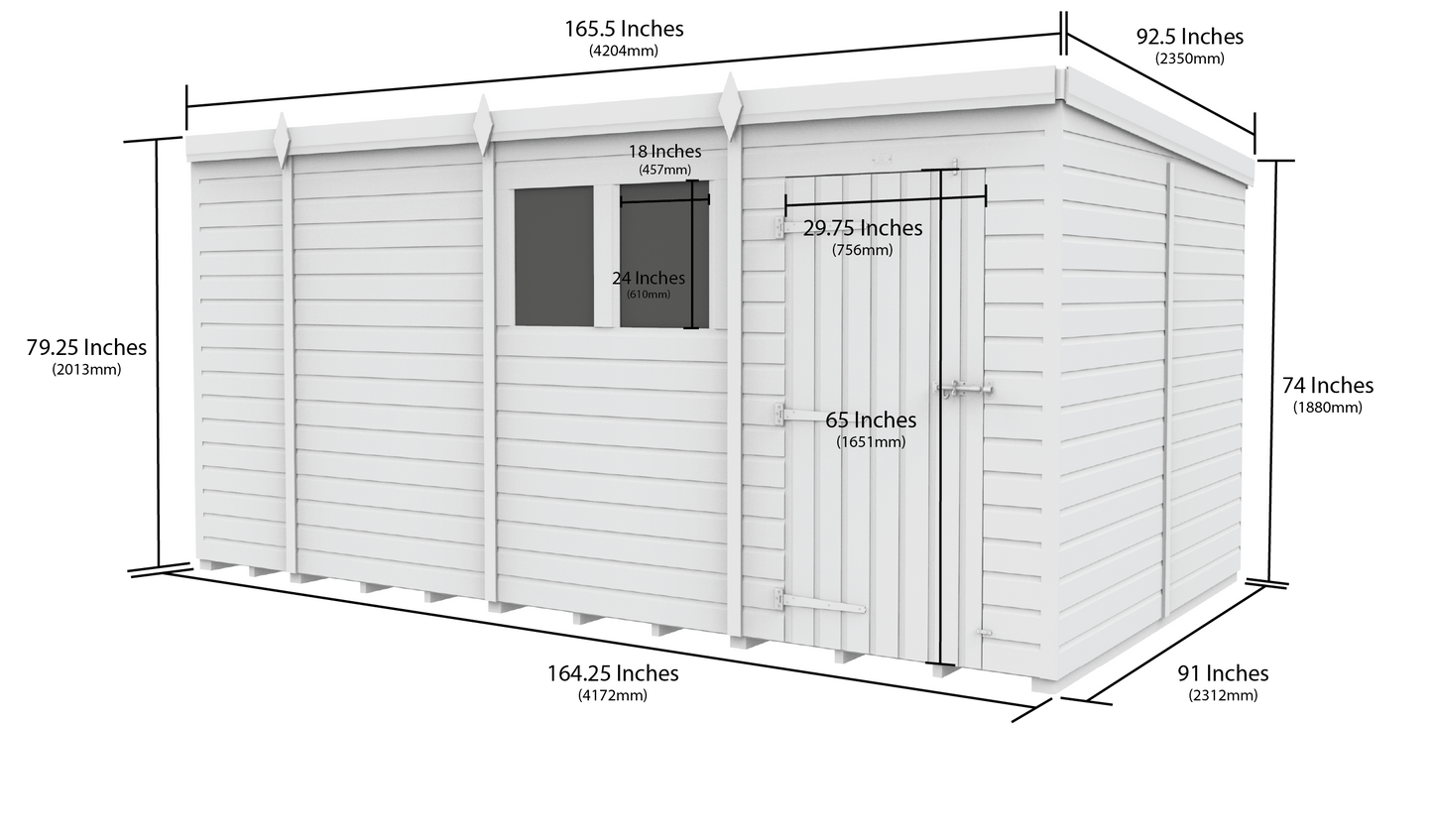 14 x 8 Security Pent Shed - view 5