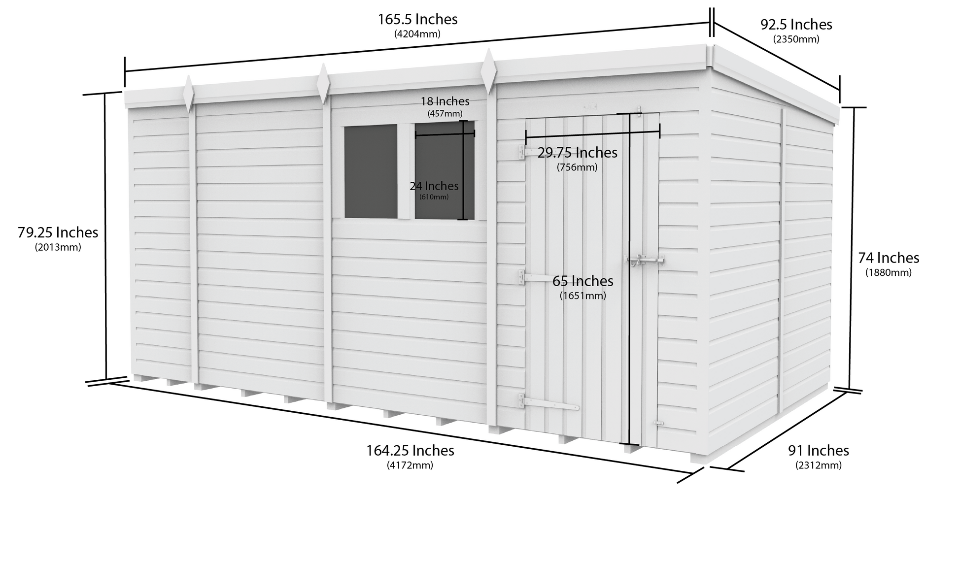 14 x 8 Security Pent Shed - view 5