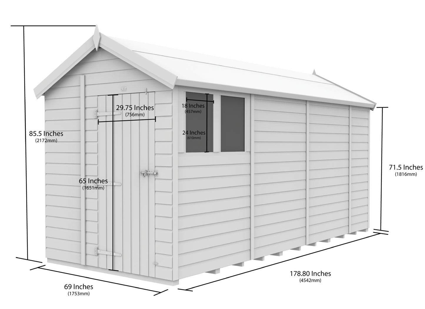 6 x 15 Apex Security Shed - view 5