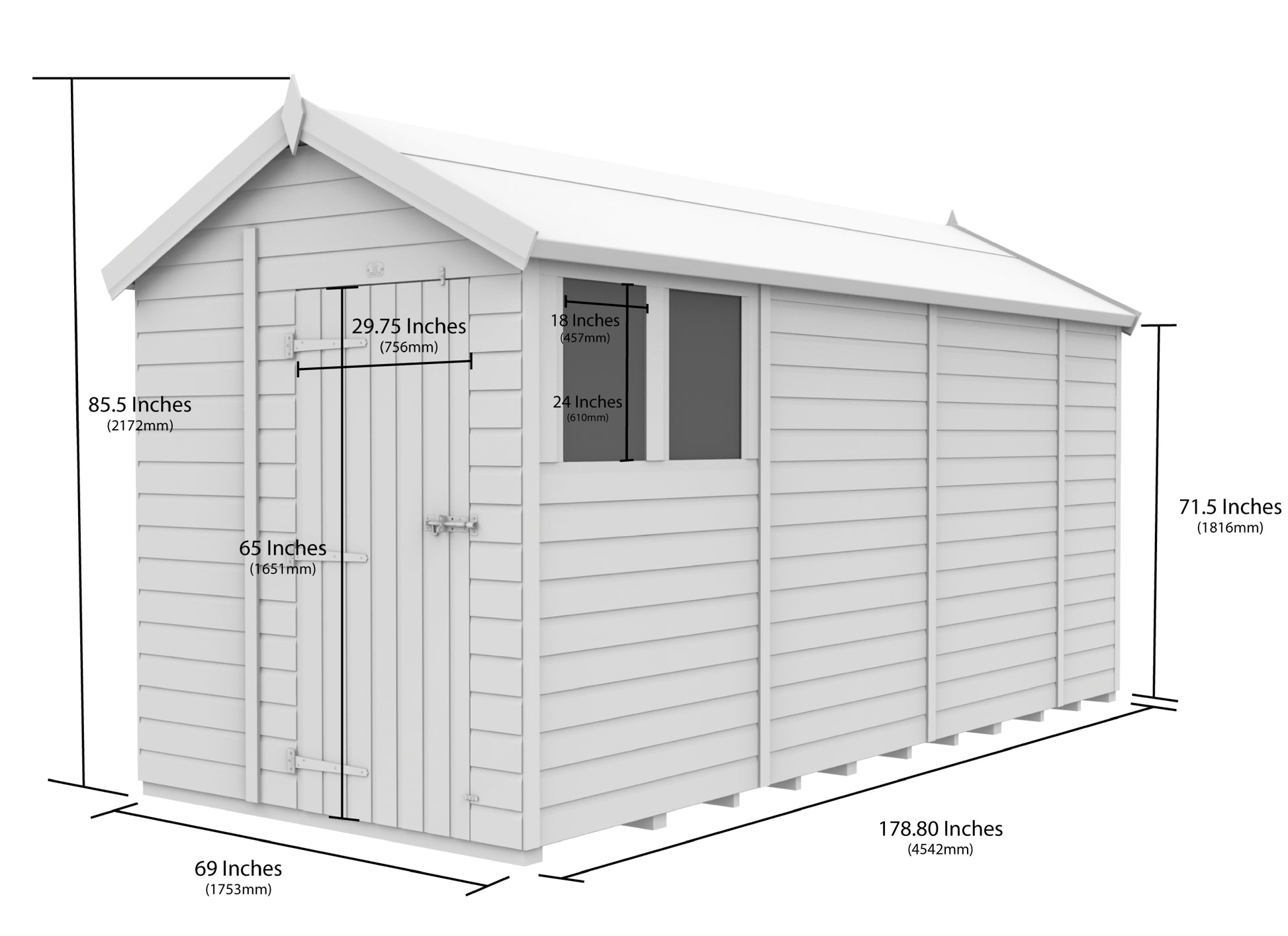 6 x 15 Apex Security Shed - view 5