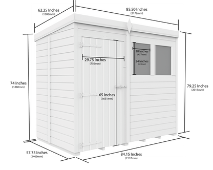7 x 5 Security Pent Shed - view 4