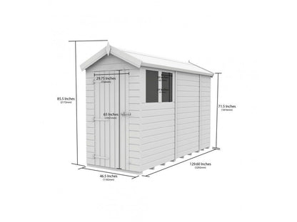 4 x 11 Apex Shed (Double Door, No Windows) - view 3