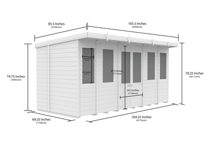 14 x 6 Pent Summer House - view 3
