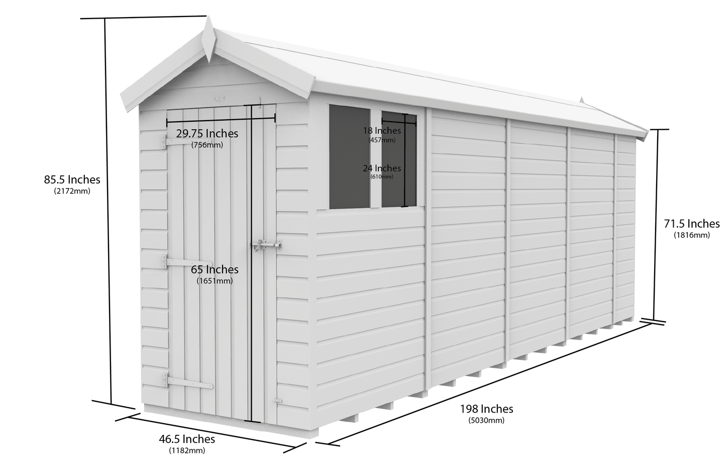 4 x 17  Apex Security Shed - view 5