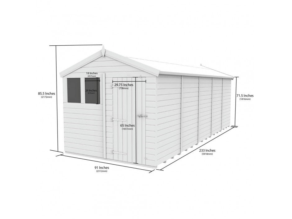 8 x 20 Apex Shed (Double Door, No Windows) - view 4