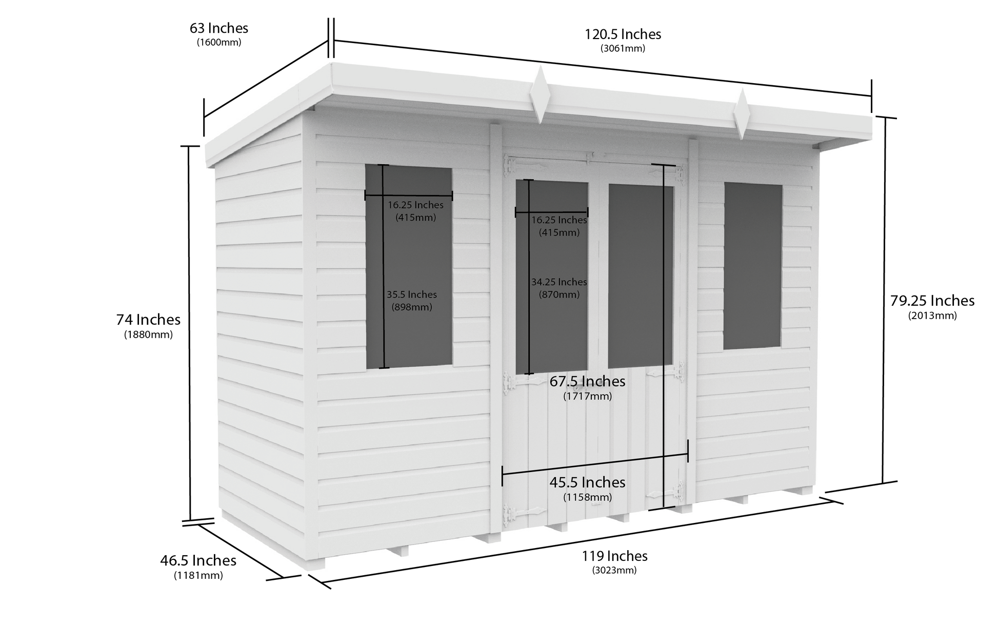 10 x 4 Pent Summer House - Pent Summer House
