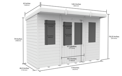 10 x 4 Pent Summer House - Pent Summer House