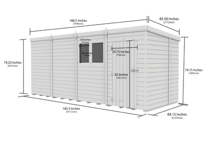 16 x 7 Security Pent Shed - view 6