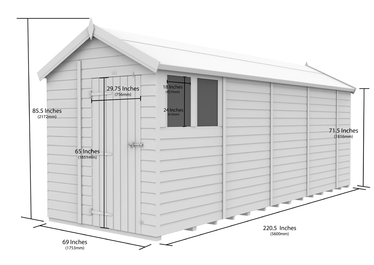 6 x 19 Apex Security Shed - view 5