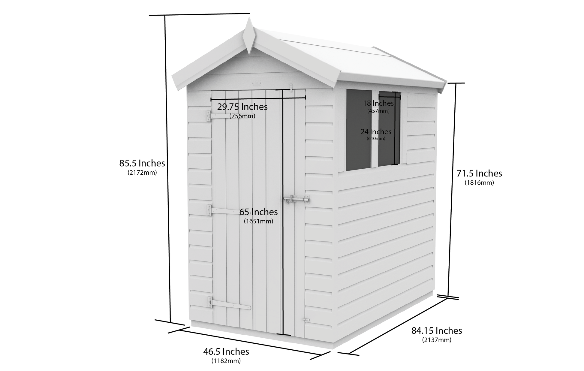 4 x 7  Apex Security Shed - view 6