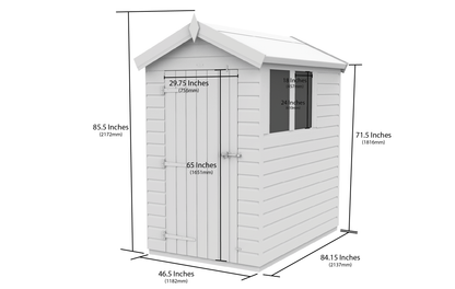 4 x 7  Apex Security Shed - view 6