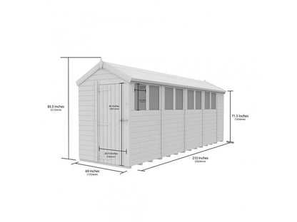 5 x 18 Apex Shed (Single Door, No Windows) - view 3