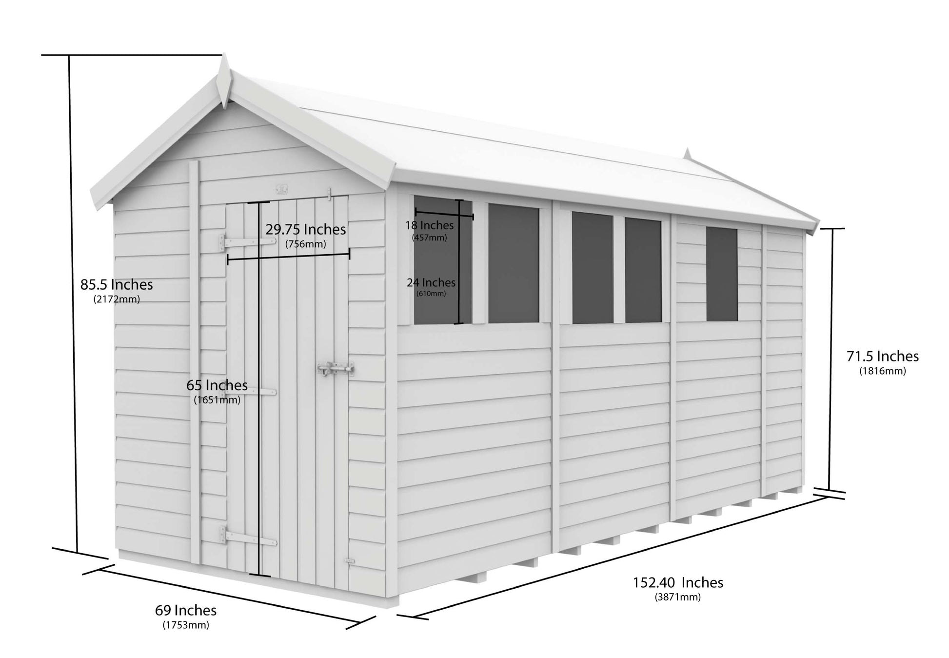 6 x 13 Apex Security Shed - view 5