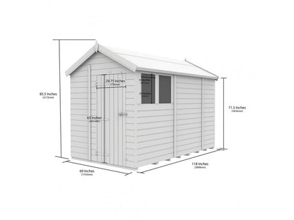 6 x 10 Apex Shed (Single Door, With Windows) - view 6