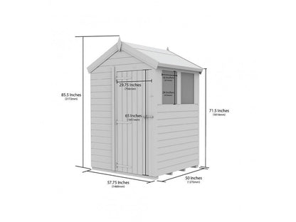 5 x 4 Apex Shed (Single Door, With Windows) - view 4
