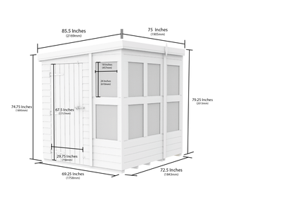 6 x 6 Pent Potting Shed - view 3