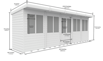 20 x 4 Pent Summer House - view 4