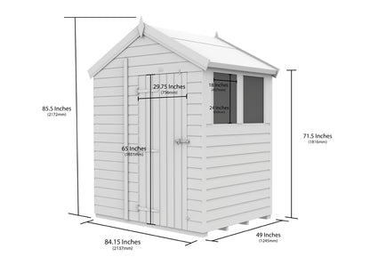 7 x 4 Apex Security Shed - view 6