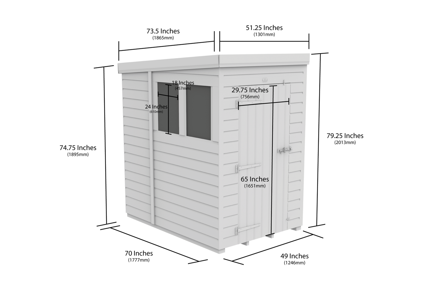 4 x 6  Security Pent Shed - view 3