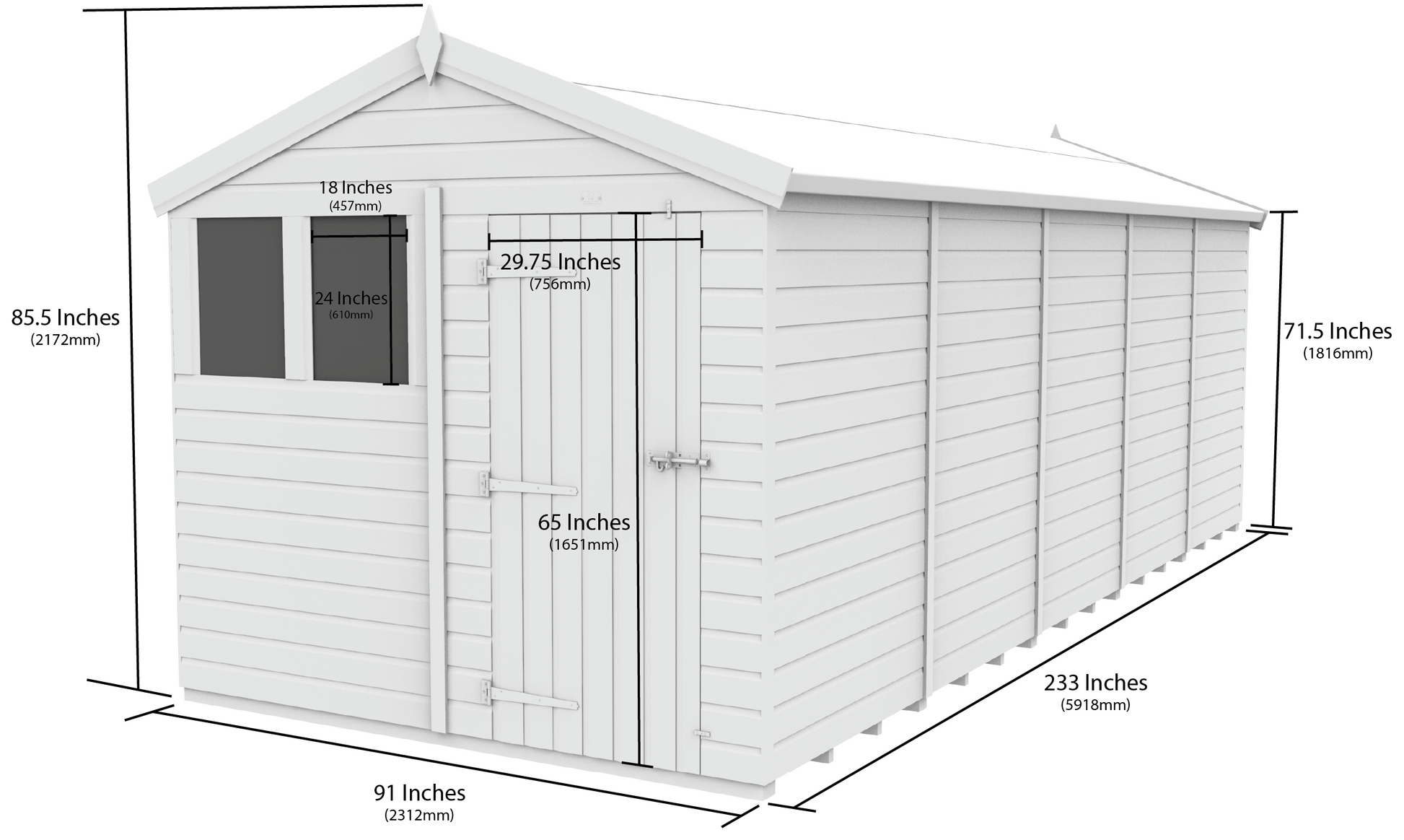 8 x 20 Apex Security Shed - view 3