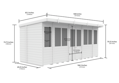 16 x 6 Pent Summer House - view 4