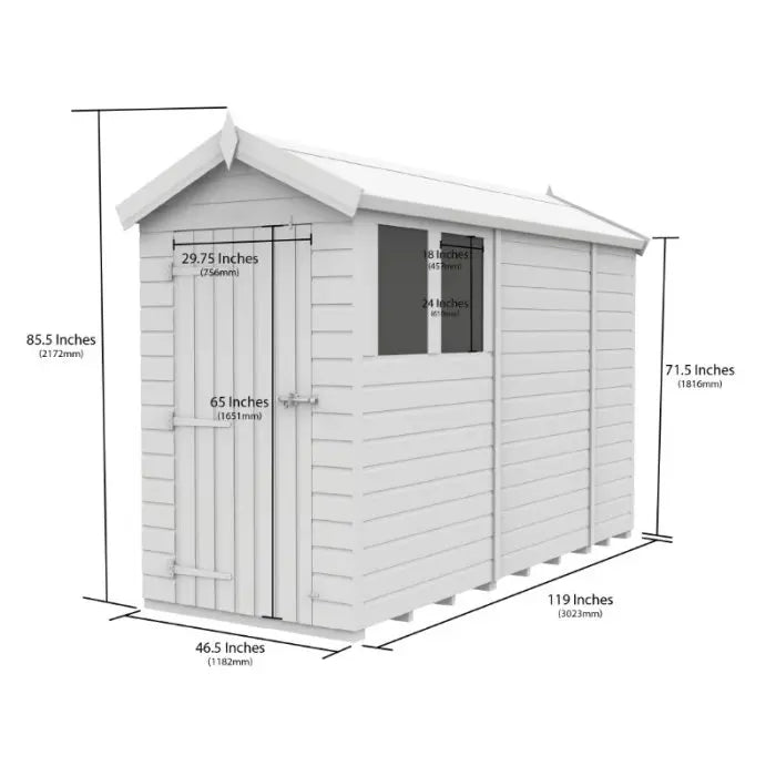 4 x 10 Apex Shed (Single Door, No Windows) - view 3