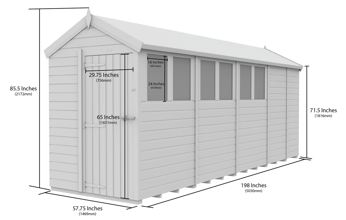 5 x 17 Apex Security Shed - view 5