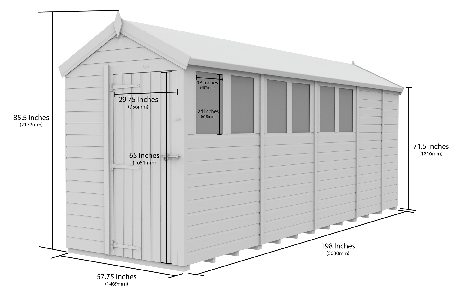 5 x 17 Apex Security Shed - view 5
