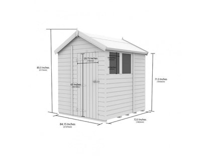 7 x 6 Apex Shed (Single Door, No Windows) - view 3