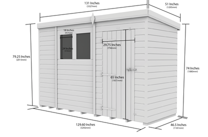 11 x 4 Security Pent Shed - view 3