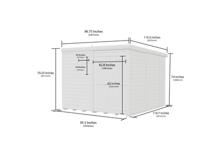 7 x 10 Pent Shed (Double Door, No Windows) - view 6